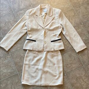 Elle Cream Blazer and Skirt Set